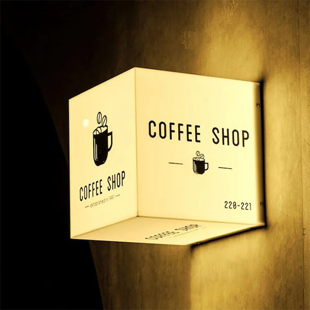 Custom Logo LED Advertising Light Box Outdoor 3D Business Sign Studio Restaurant Illuminated Billboard Coffee Company Cake Drink