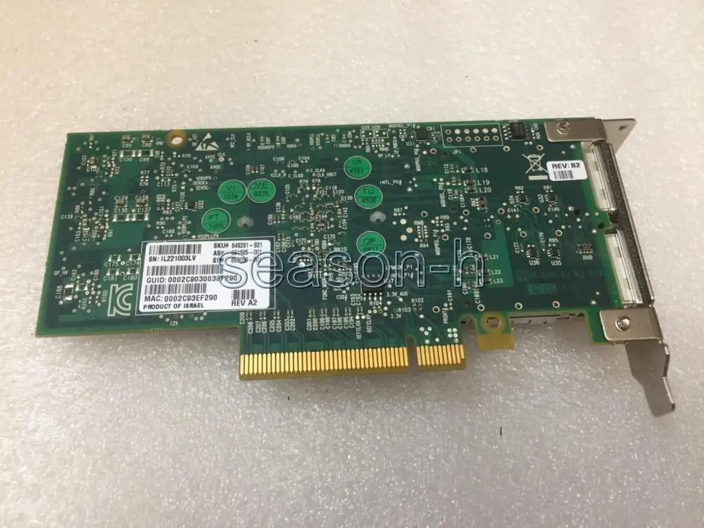 Infiniband 10/40GB Dual Port Adapter  Low Profile 656089-001   661685-001  649281-B21