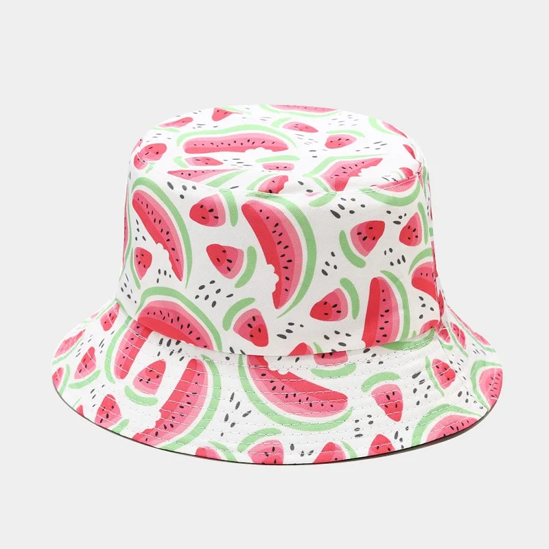 Kreative bedruckte Eimerkappe mit Fruchtmuster, Unisex, Freizeit-Fischerhut für den Außenbereich, Sommer-Strand-UV-Schutz-Sonnenhut, Panama-Bob – Detail 20