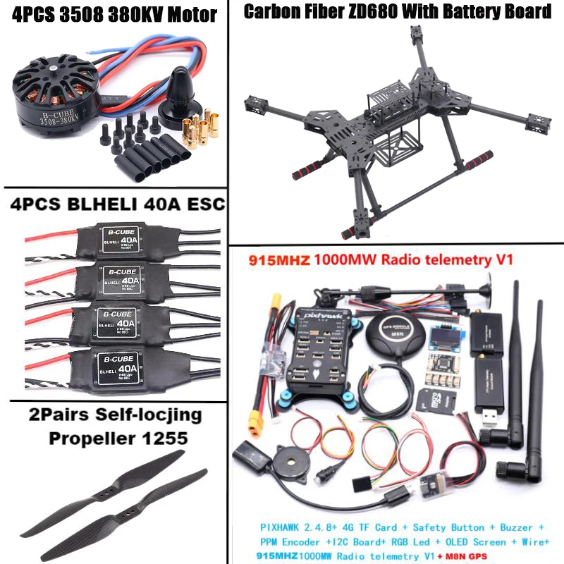 NEW ZD680 PIXHAWK2.4.8 M8N Full Carbon Fiber Hexa-Rotor Foldable Arm Hexacopter Frame Kit forCopter with Unflodable Landing Gear