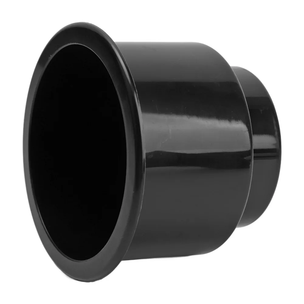 

Easy Clean Black Cup Holder Drain Hole Smooth Surface Recessed Drink Holder White Insert Drink Holders Truck Use
