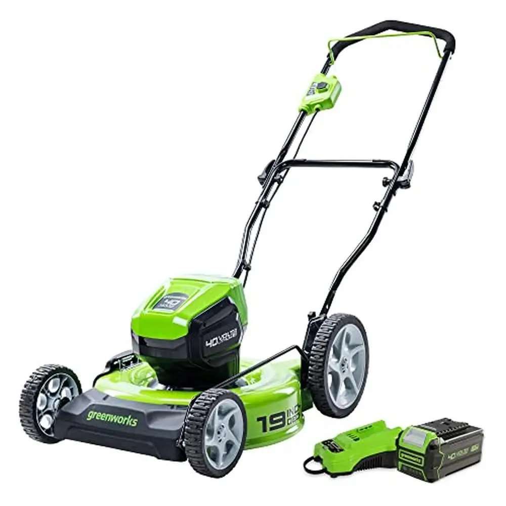 

40V 19-Inch Brushless High Wheel Lawn Mower 5.0Ah Battery Portable Power Station Easy Maintenance 7-Position Height Adjustment