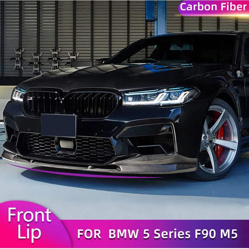 

Carbon Fiber Car Front Bumper Lip Spoiler For BMW 5 Series F90 M5 Sedan 2021 2022 Auto Front Lip Chin Apron Splitters Body Kit