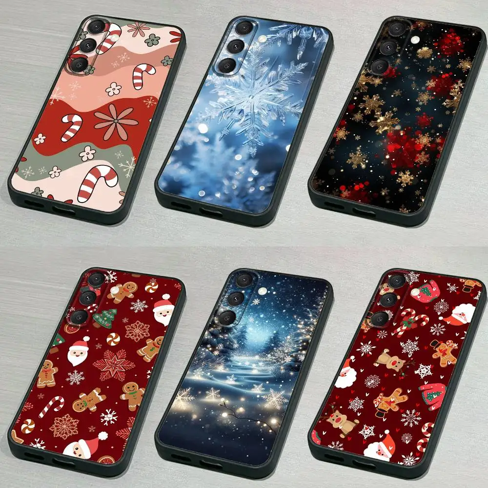 

Christmas S-Snowflakes-es Phone Case For Samsung S 25,24,23,22,30,21,10,9,Ultra,Plus,Lite,FE,4,5G Black Soft Case