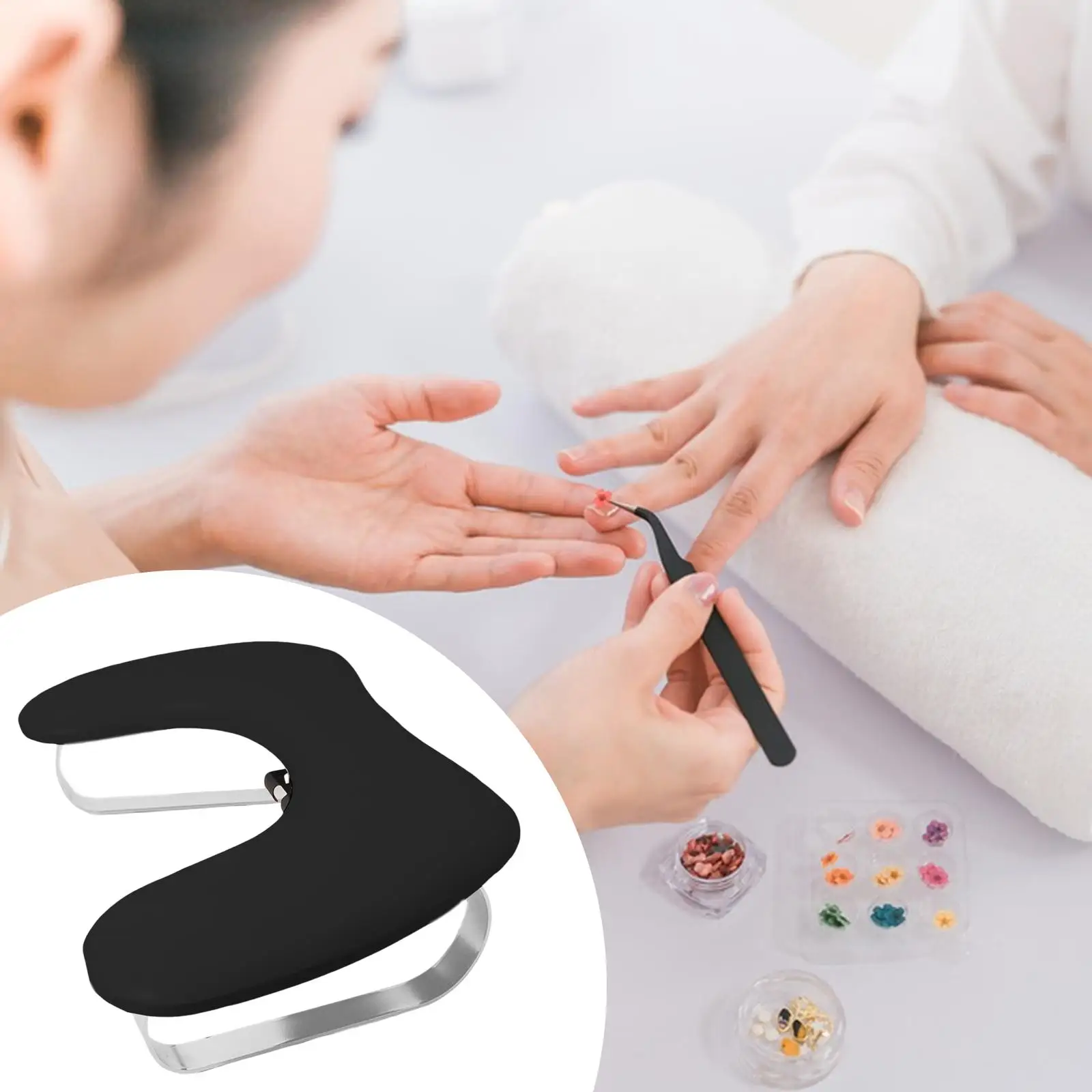 

Подставка-подушка для рук U-образной формы для маникюра, 46x28 см, для мастера, настольный аксессуар