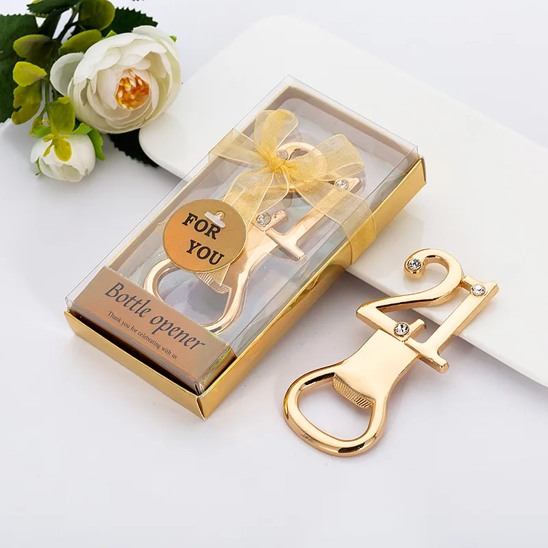 

Golden Bottle Opener for Birthday Party, 21 Number, Event, Promotion Gift, Beer