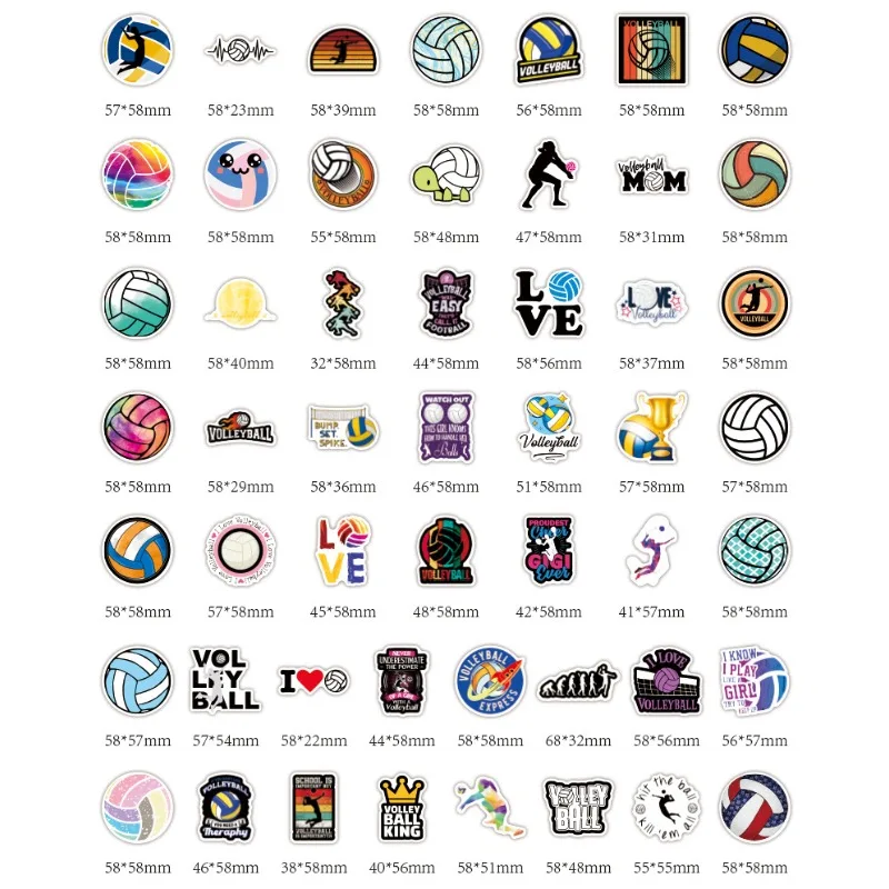 100 adesivi decorativi Graffiti creativi per personalità dei cartoni animati, pallavolo, sport