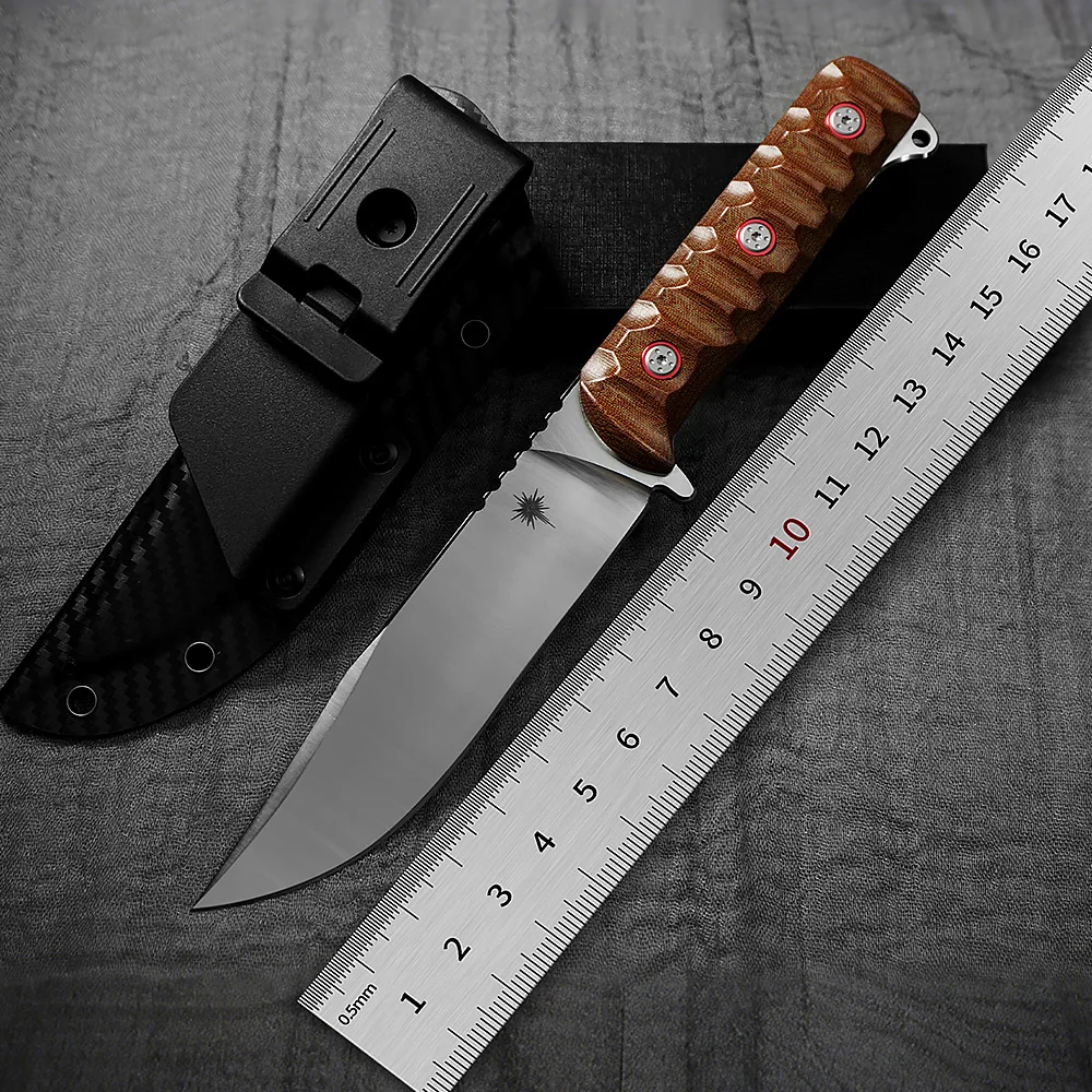 DC53 integrated keel agricultural chopping knife with linen handle, durable and portable cutting tool