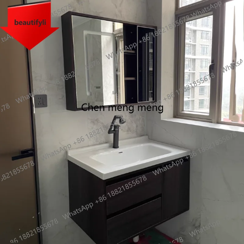 

A46 Toilet Washbasin Bathroom Cabinets Light Vintage Mirror Vanity Bathroom Cabinets Shower Storage Mobile Lavatrice Furniture