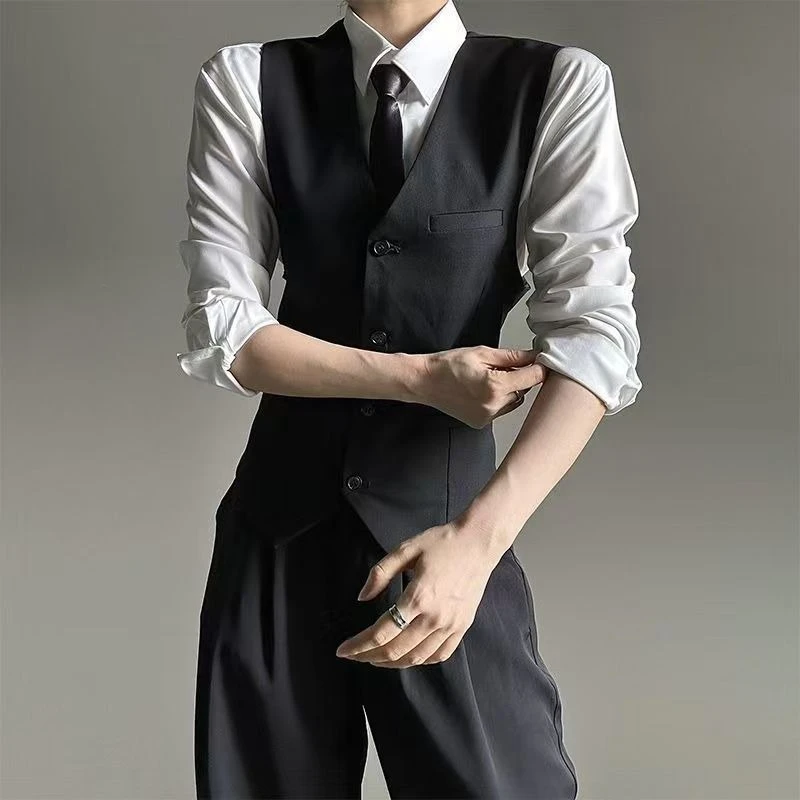 

Унисекс, черный, серый, приталенный блейзер, жилет, стильная повседневная куртка Androgynous для мужчин и женщин