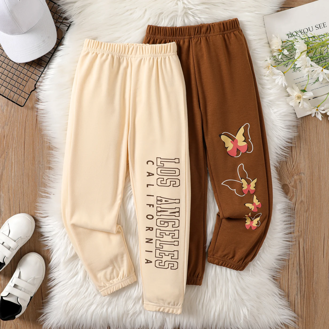 

PatPat Kid Girl Letter / Butterfly Print Sweatpants