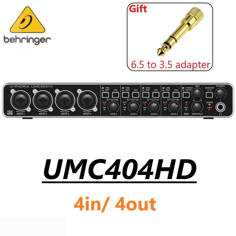 BEHRINGER UMC404HD Professional Recording Computer USB External Sound Card Live Streaming Four Channel Multi Channel