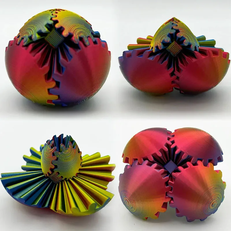 1-30pcs 3d Printed Gear Ball Relaxing Stress Reducing Spinning Ball Cube Gadgets Balls Morphing Gear Ball Desk Toys