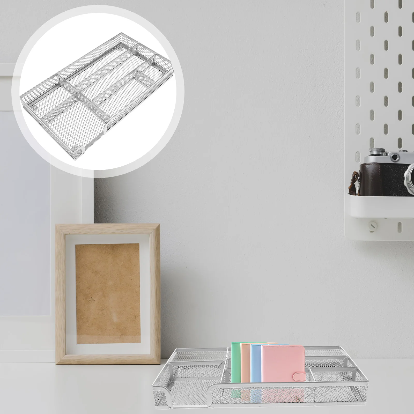 Metal Mesh Tray Desk Drawer Organizer Storage Solution for Office Accessories Black Color Desk Organizers Storage