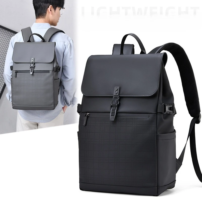 

New men's leisure business backpack high fashion personality backpack simple solid color waterproof computer backpack.
