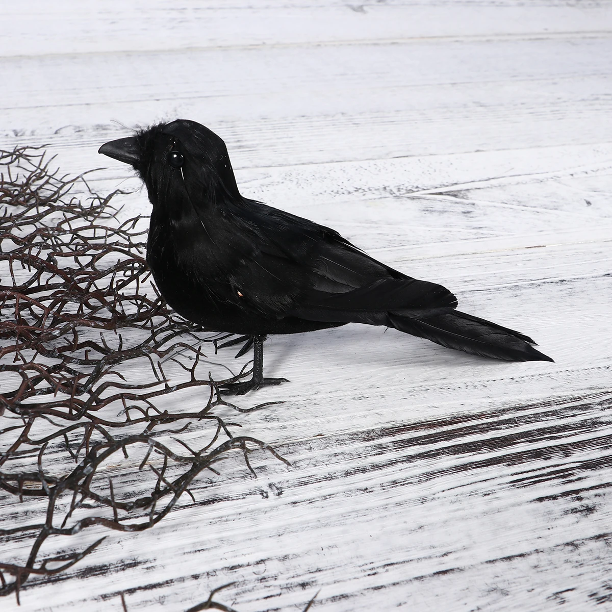 

Night Light Halloween Simulation Crow Ornaments Decorations Indoor Realistic Prop Staff Outdoor