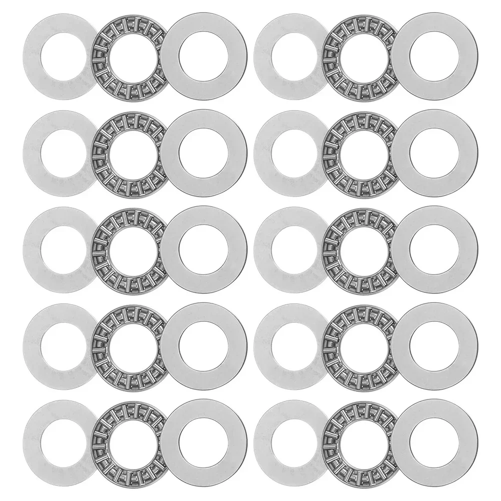 10pcs AXK1024 Thrust Needle Roller Bearings 10mmx24mmx2mm With AS1024 Washers Hardware Power Transmission Parts