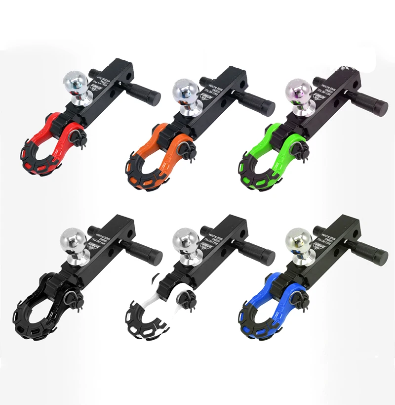 Shackle Trailer Hitch Receiver Towing Recovery Hitch Tow Shackle with 50mm Towing Ball Mounts for 2 inch Trailer Hitch Receiver