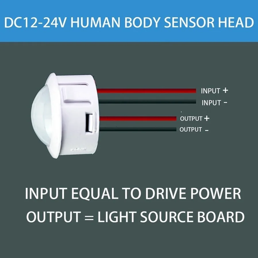 LED DC 12V 24V PIR Infrared Motion Sensor Switch Auto On Off Light Switch PIR Sensor Detector Light Switch Sensitive Night Lamp