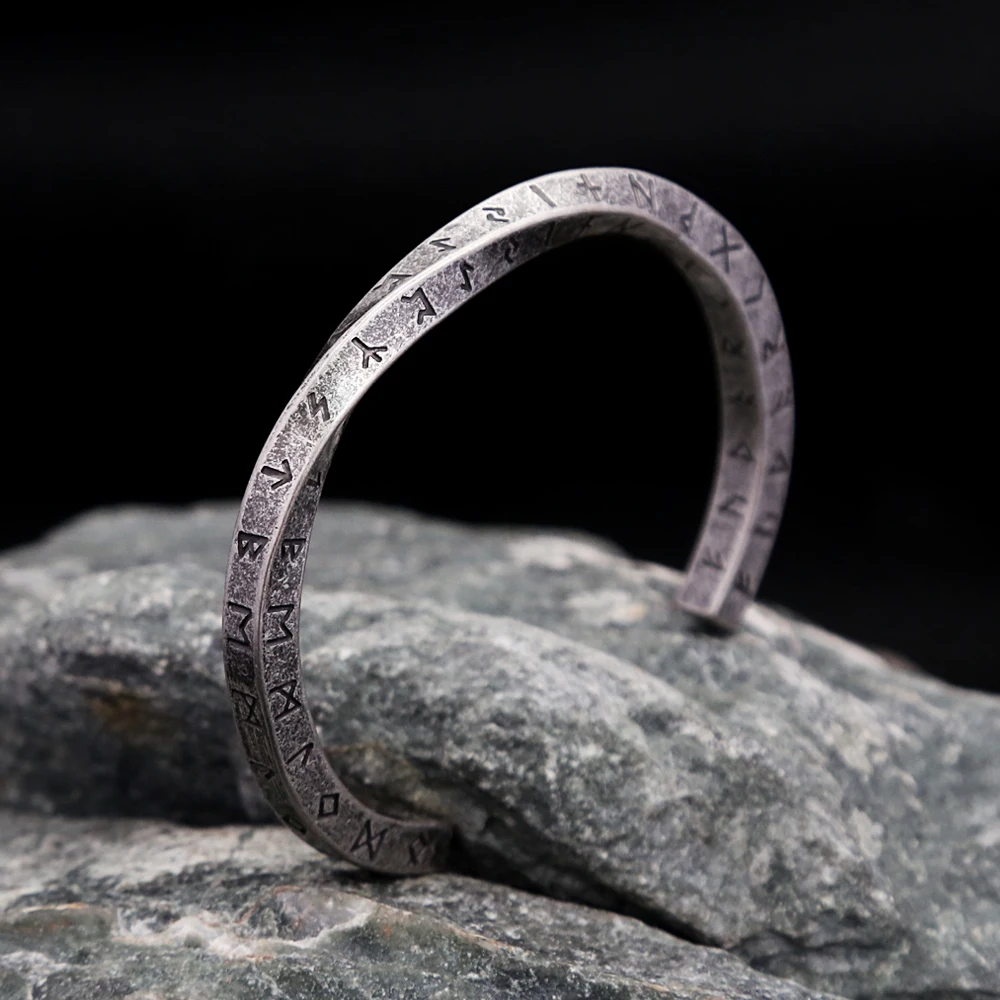 Neue Vintage 316L Edelstahl Mobius Armreifen Für Männer Mode Nordic Vikings Brief Armbänder Partei Schmuck Geschenke Großhandel