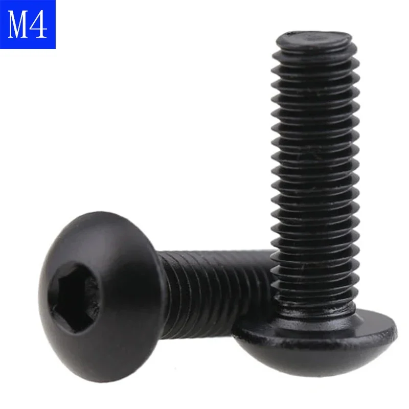 

M4 - 0.7 4mm Black 304 Stainless Steel Button Head Socket Cap Screws Metric DIN 7380 Bolts