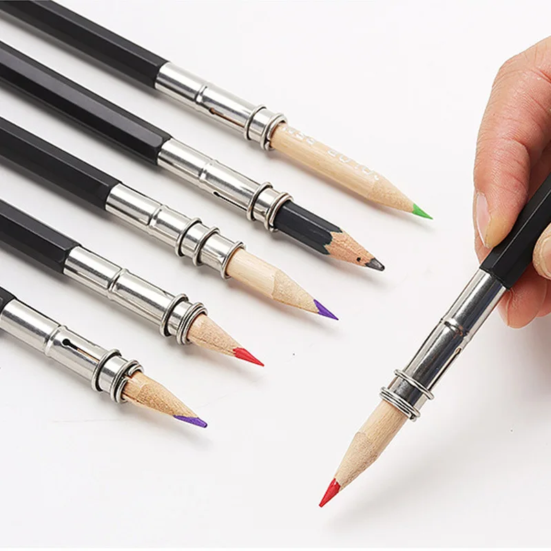 Bview Art 2pcs Double Head Pencil Extender Pencils Holder Lengthener Stationery Sketch Drawing Writing Student Painting Supplies