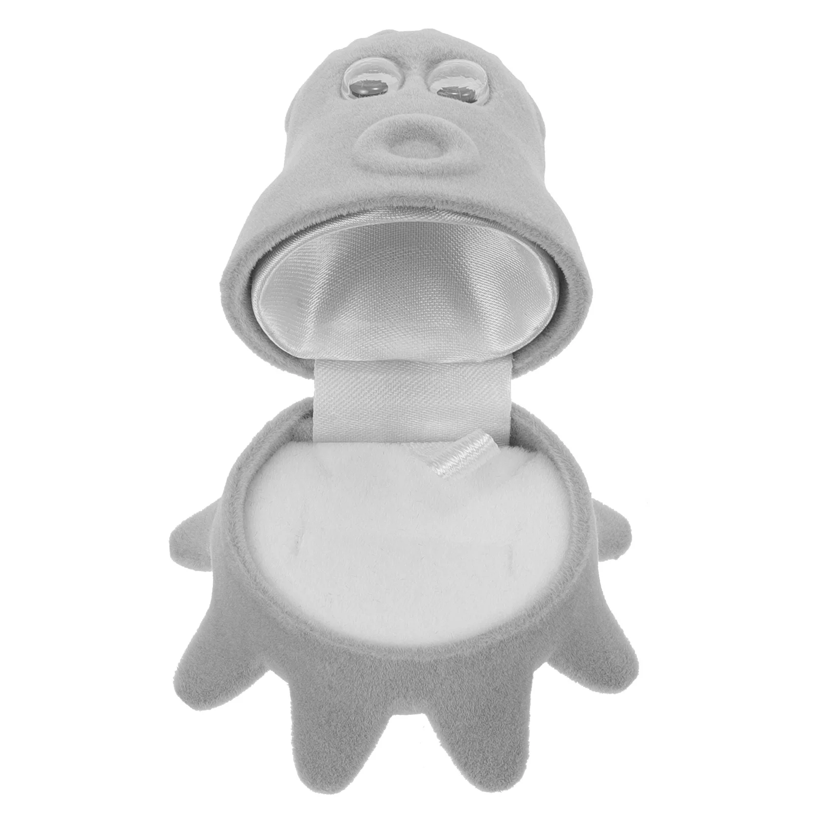 رمادي خاتم صندوق الأخطبوط تصميم مجوهرات المنظم ل الزفاف المشاركة اقتراح حلية حقيبة للتخزين حلقة حامل هدية صندوق #1