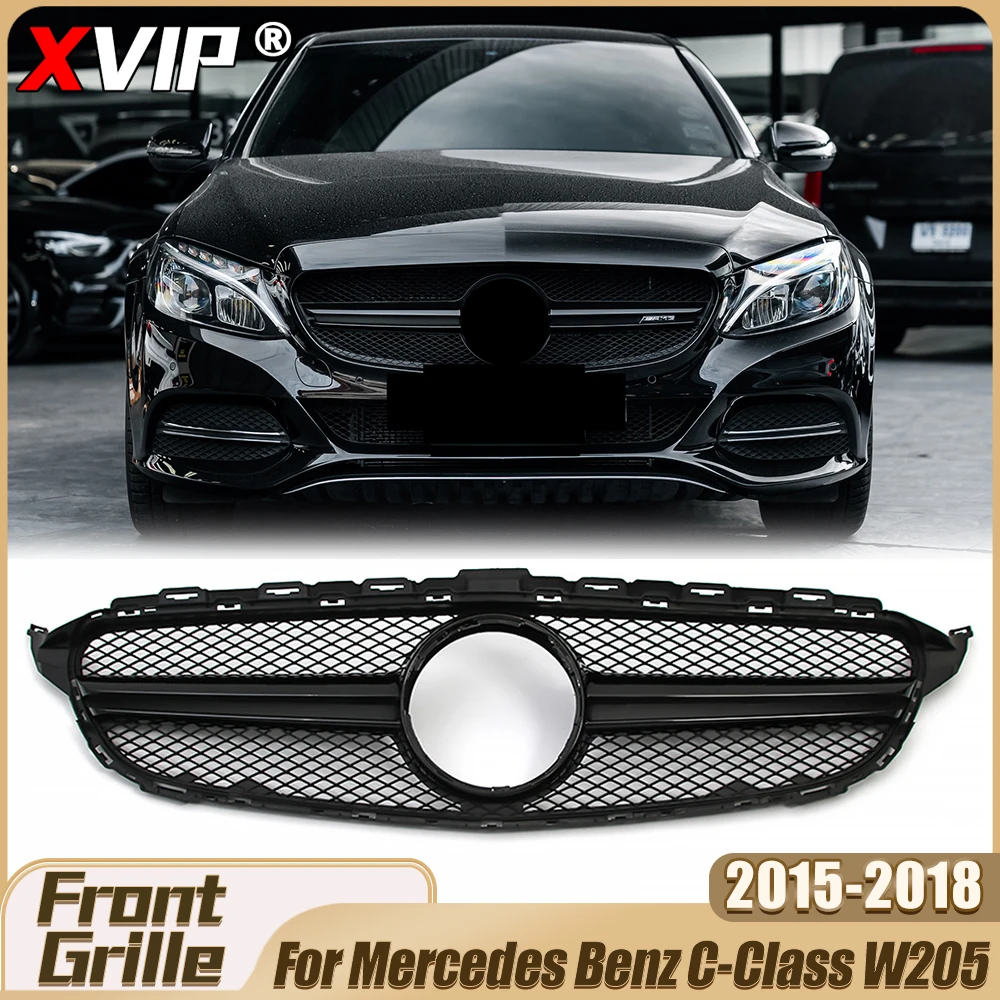 

Глянцевая черная гоночная решетка в стиле AMG для Mercedes Benz C-Class W205/S205/A205 2015-18 C180 C200 C250 C300 C350 C400 C43 AMG