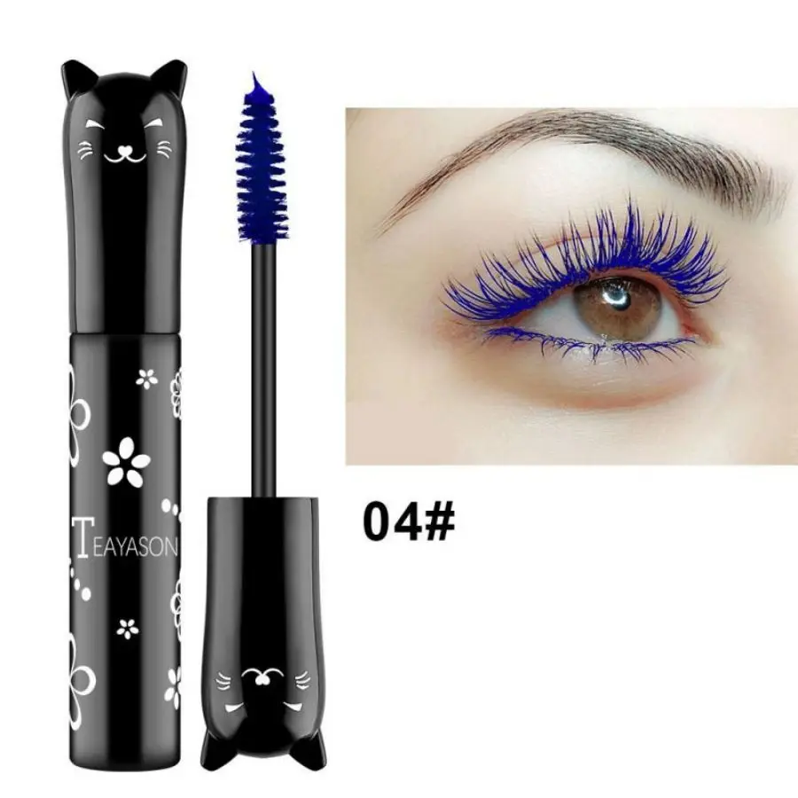 6-bunte Mascara mit großem Bürsten kopf, leicht zu färben, nicht verklumpende, nicht verblassende Mascara, weißes Lila, Saphirblau, silberner Kaffee, nicht leicht zu verschmieren, Mascara, Augenbrauen creme