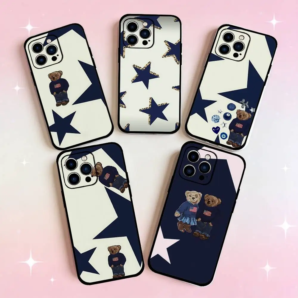 Color Stars Bear Phone Case For IPhone 17/16/15/13/14 Pro Max/ 11Plus/X/Xr/Xs Max/12mini
