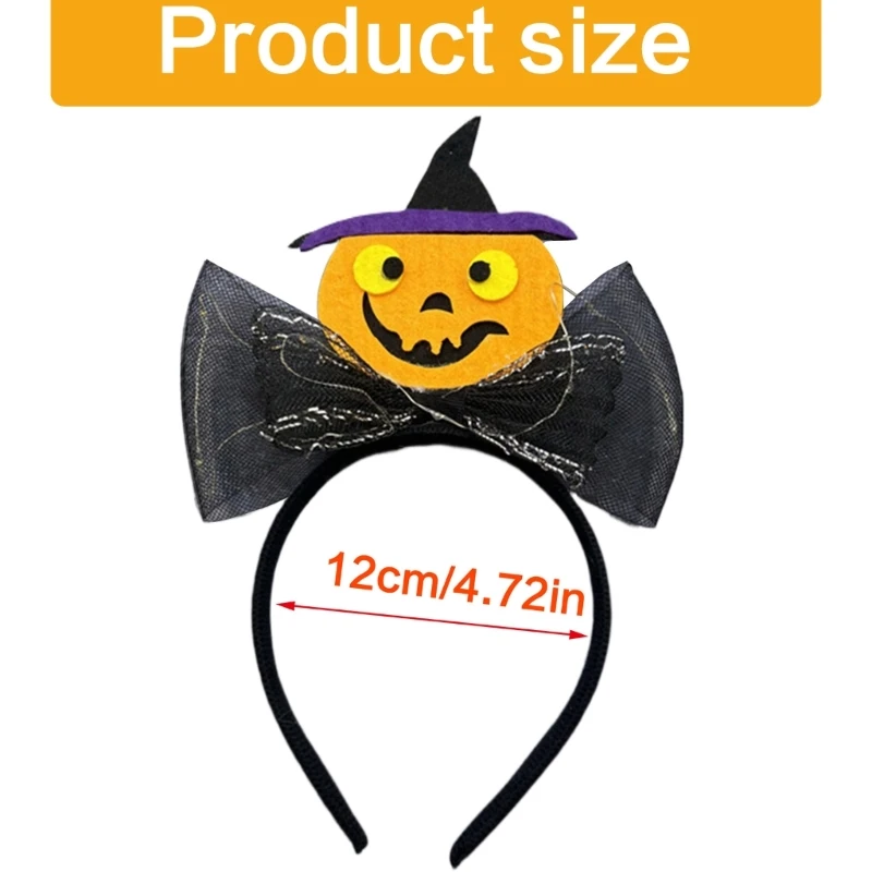 Ikat Rambut Kepala Labu Tengkorak Seram Ikat Rambut Cosplay Remaja Ikat Kepala Halloween