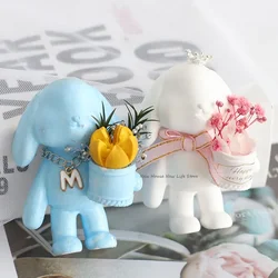 Rabbit Silicone Candle Mold Easter Animal Cute Rabbit Aromatherapy Plaster Soap Resin Mould 3D Crafts Casting Tool