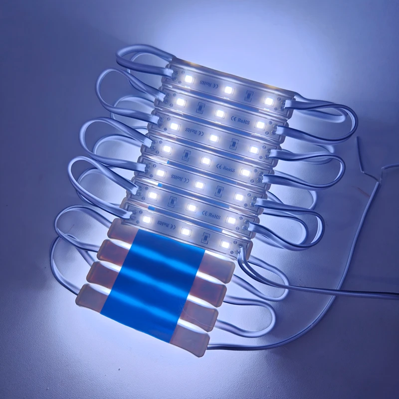 200 ชิ้น - แพ็ค 12V โมดูล LED กันน้ำ SMD 2835 3LEDs 0.72W แบบฉีดขึ้นรูป โมดูล LED ความสว่างสูง แสงสว่างพิเศษ