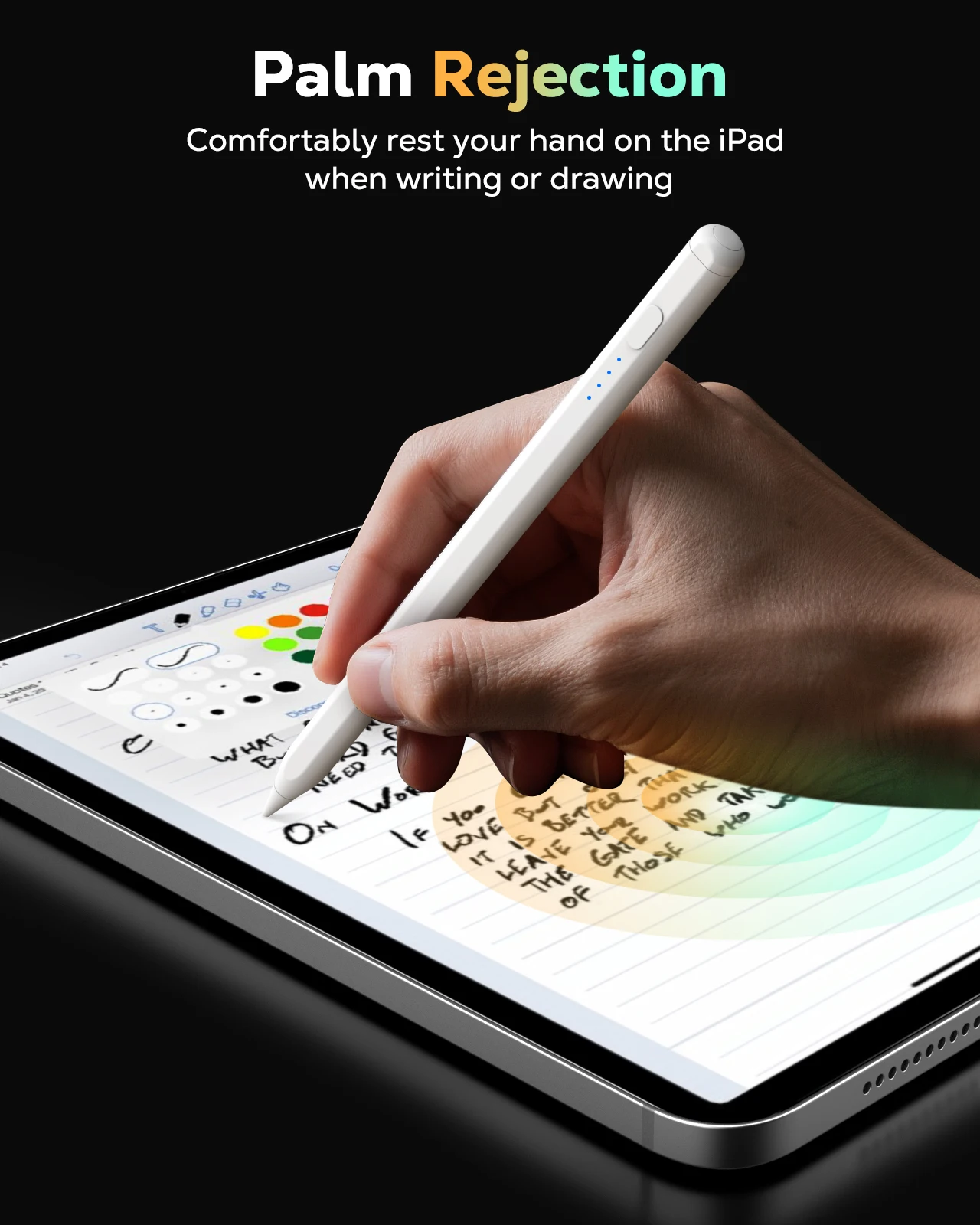 

Стилус для iPad 11th-10 USB-c Зарядный карандаш для ipad Palm Rejection Active Pen для (2018-2025) Apple iPad, чувствительность к наклону