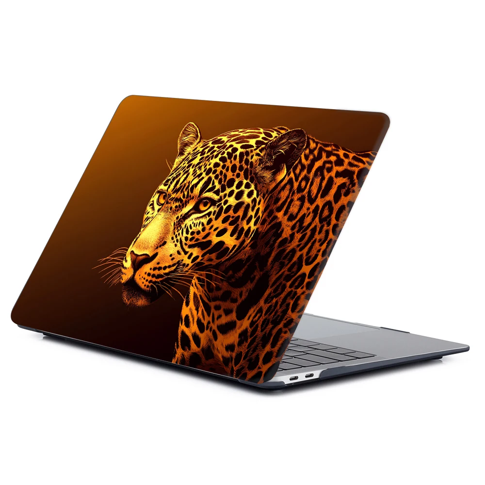 Leopard Print Laptop Case for MacBook Air 15 2025 M4 Model A3241 15.3-in M2 M3 Hard Cover for MacBook Air Pro 13 14 16 M1 Case