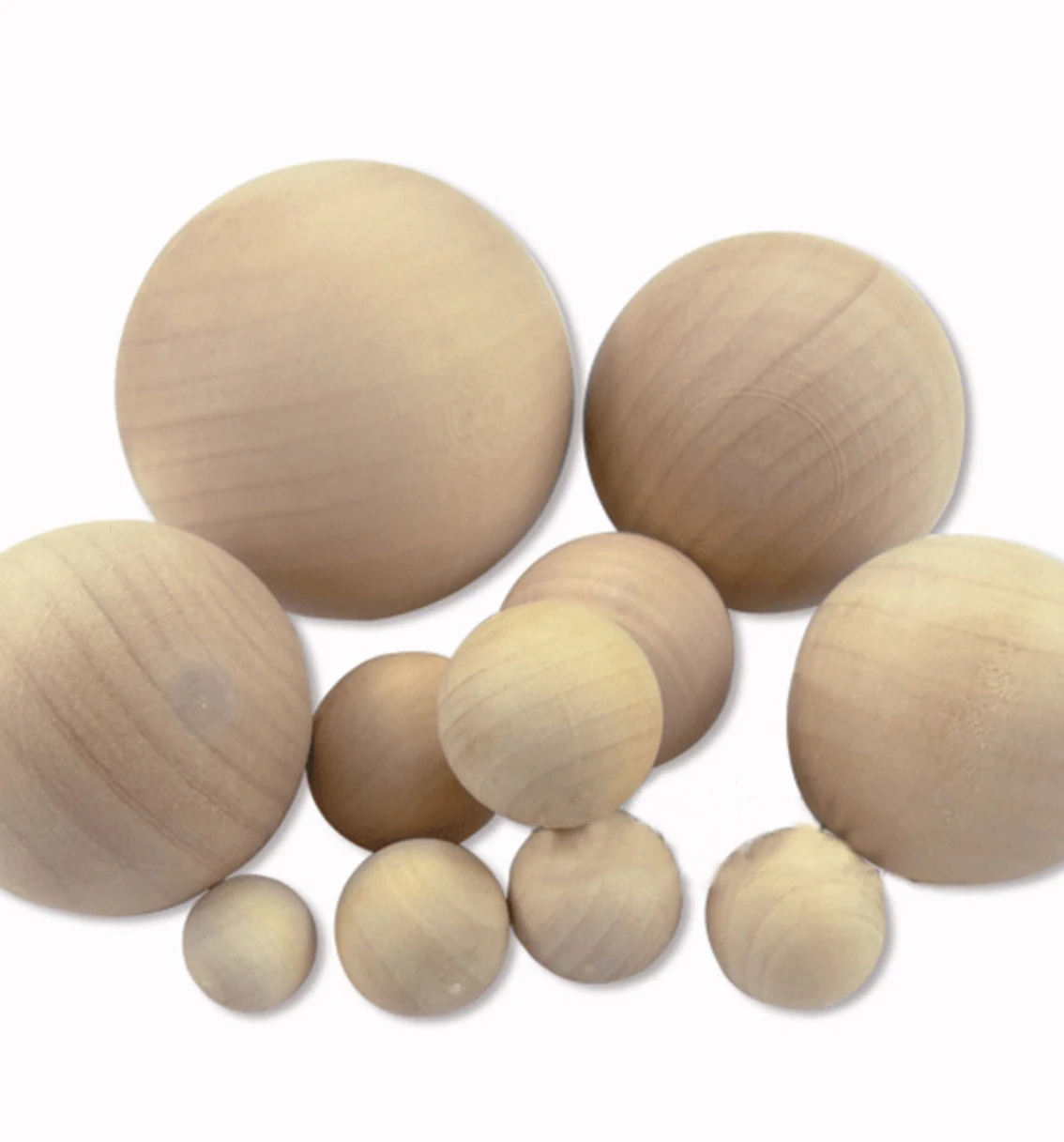 Wood Ball Dia 6mm - 100mm Wooden Primary Color Solid Round Wooden Ball Decoration DIY Home Painted Parts