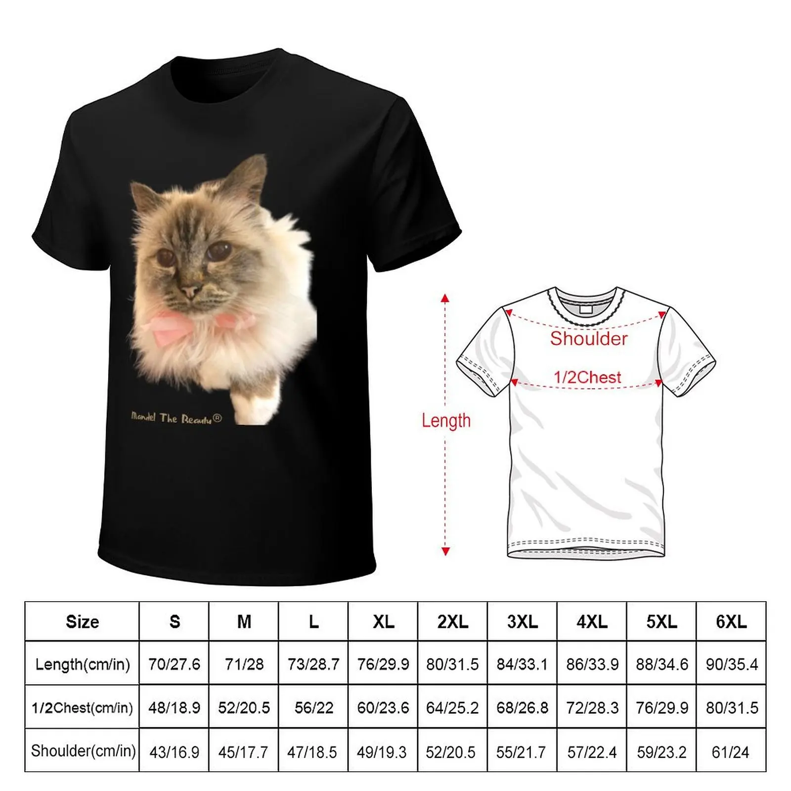 Birman Cat MandelTheBeauty T-Shirt blue archive anime clothes customs design your own tee shirts for men