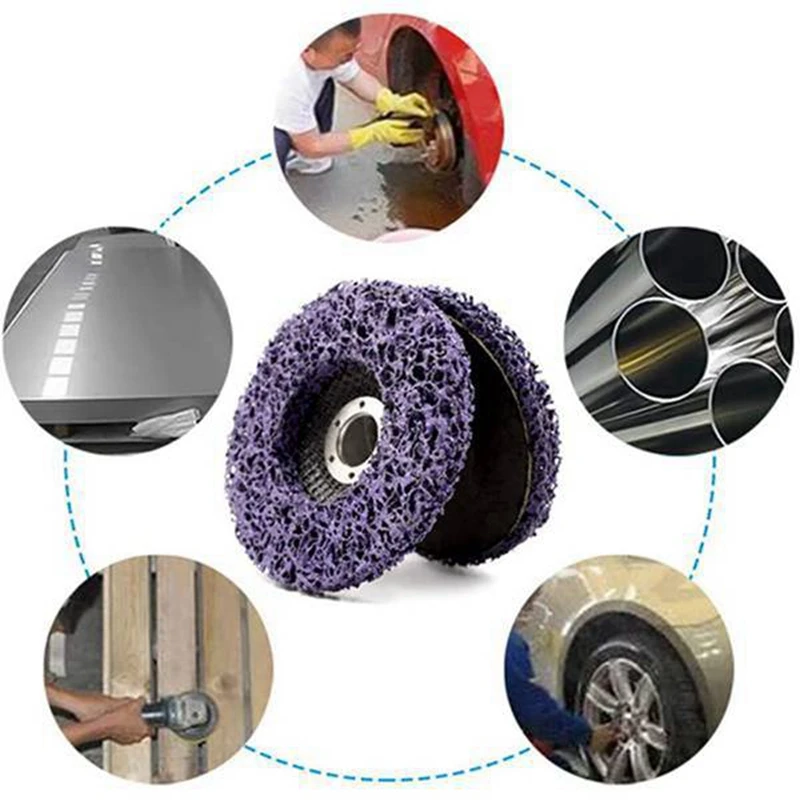 ABWP-125Mm 5Pcs Disc Abrasive Wheel For Cleaning And Removing Paint And Rust (Purple)