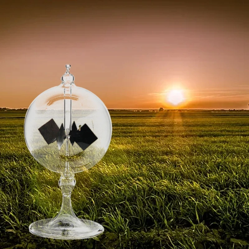 Clear Solar Power Radiometer per Sun Light Energy Spinning Vanes Glass Radiomete New Dropship