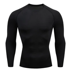 Camiseta de compresión para hombre, ropa deportiva de manga larga para correr, gimnasio, Fútbol