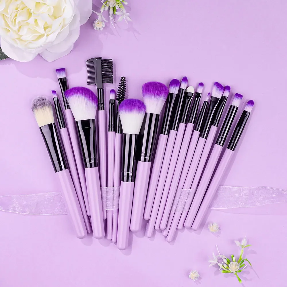 

Purple 24pcs Makeup Brushes Set for cosmetic Soft Cute Beauty Foundation Powder Eyeshadow Concealer Blending Makeup brush set