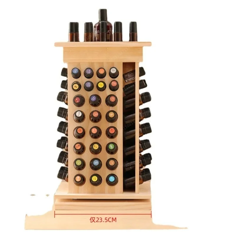 Rotatable Essential Oil Storage Rack, 125 Grid Smooth Spinning Desktop Display Organizer for Beauty Salon Use
