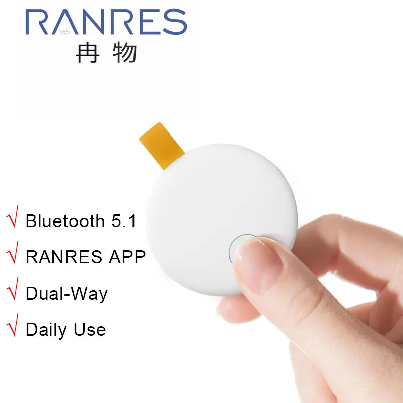 

Смарт-трекер Ranres беспроводной с поддержкой Bluetooth 5,0 и защитой от потери