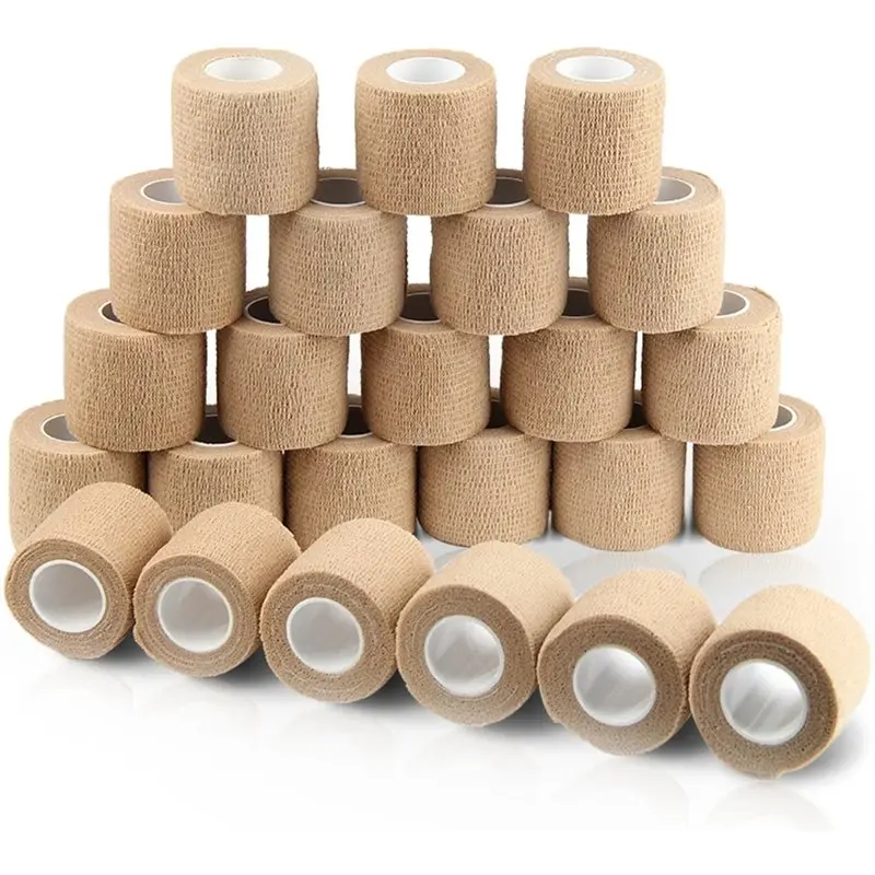 

ABHS-For People& Pets Breathable Self Adherent Adhesive Bandage Roll 24-Pack Cohesive Athletic Elastic Wrap For Wounds