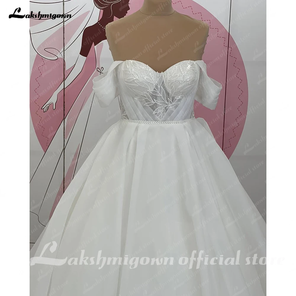 Yanshmigown-Robe de mariée romantique avec appliques exquises, robe de mariée avec train de balayage, robe de patients de princesse, chérie, hors initié, robe de Rh