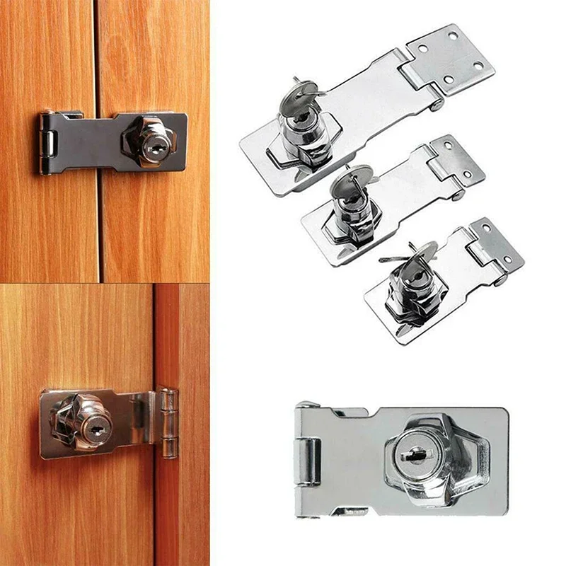 Zinc Alloy Locking Hasp Staple Security Lock Household With Key Padlock Cupboard Cabinet Shed Mailbox Drawers Lock Home Hardware