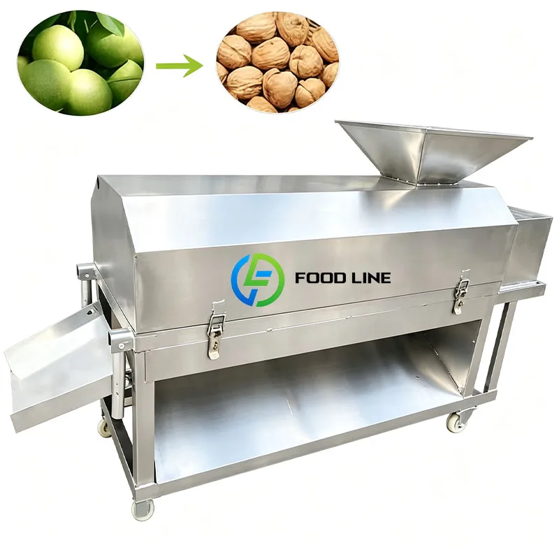 Walnut Green Husk Peeling Machine Fresh Walnut Peeler Automatic Husk Removal Commercial Use Customized