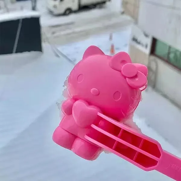 Catone Embrace Love Hellos Kitty Shape Snowball Clip Play Snow Tools Winter Party Snowball Fight Children's Toy Winter Snow Clip