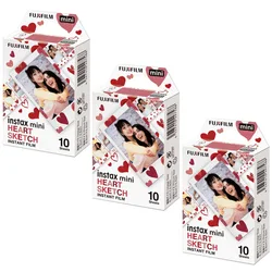 10/20/50 Sheets Fujifilm instax mini 12 11 9 films white Edge 3 Inch Heart Sketch Color film For Instant Camera Mini 8 7s 25 90