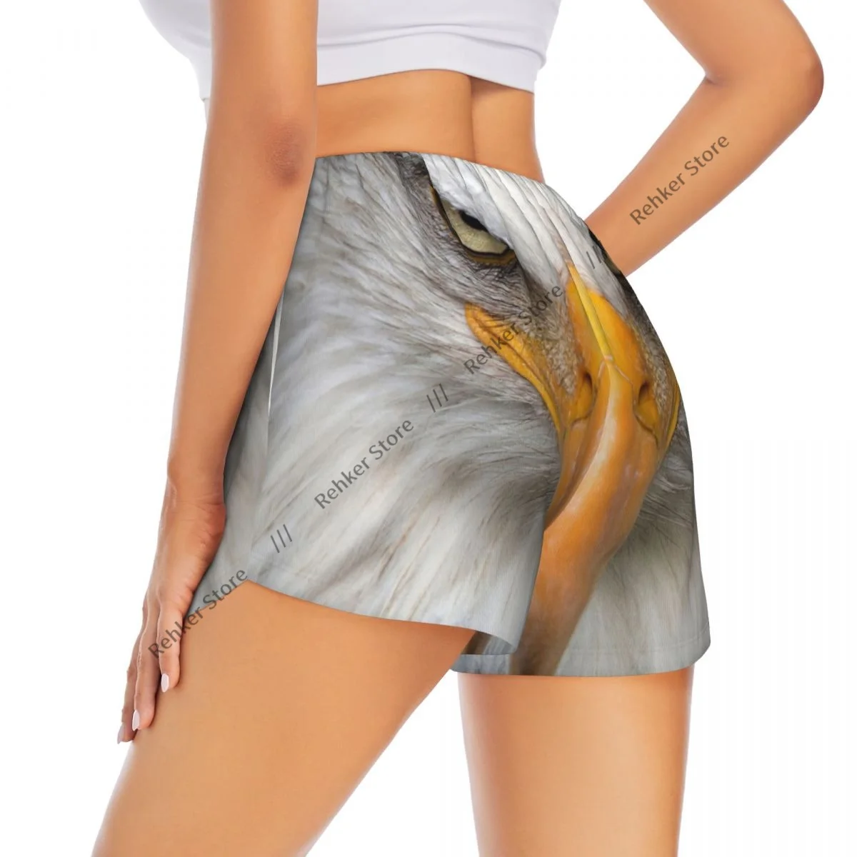 Bald Eagle ผู้หญิง Double Layered Quick-Dry กางเกงขาสั้นกีฬาสําหรับวิ่งพักผ่อนกลางแจ้งฟิตเนสออกกําลังกายกีฬา